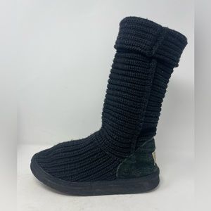 UGG Australia classic cardy high knit boots womens size 7 black